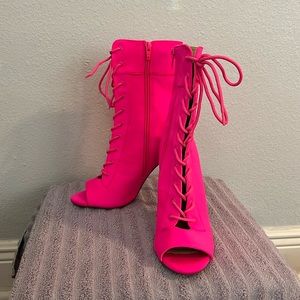 Olivia Ferguson Bright Pink Heels
